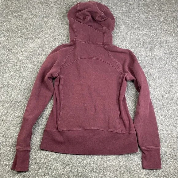 Lululemon Scuba Hoodie Womens 6 Purple Full Zip Sweatshirt Thumbholes Fleece - Picture 8 of 8